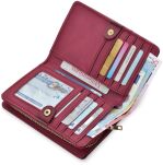 Elegantní klasická dámská peněženka na zip z ekologické kůže - bordová - 2