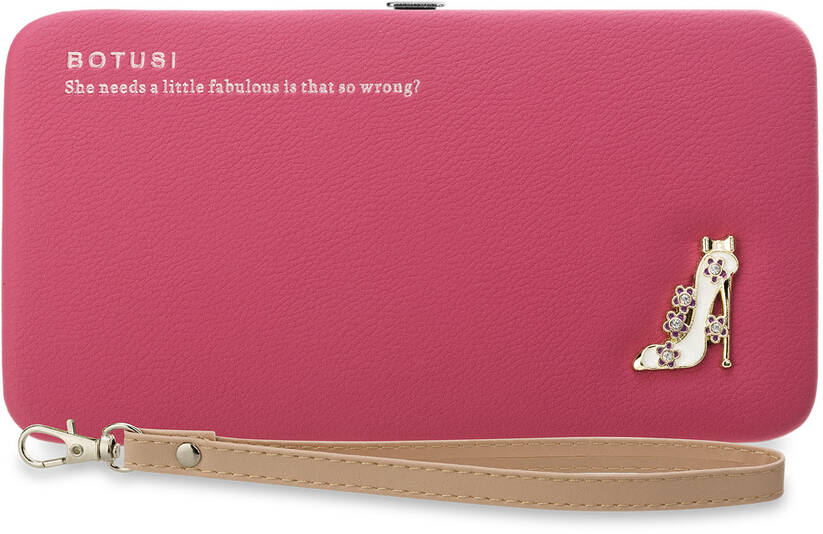 Elegantní peněženka psaníčko pouzdro bota botka zdobená růžová