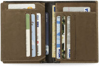 Dvoubarevná pánská peněženka pouzdro z přírodní kůže - béžová - 5