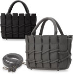 Krásná dámská kabelka kufřík do ruky i na rameno šedý - 5