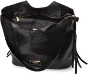 Monnari dámská kabelka vak shopper volná taška 2v1 + crossbody - krokodýlí - černá - 5