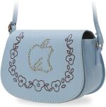 Dámská listonoška kabelka s klopou s ozdobnými cvočky stříbrná - 3