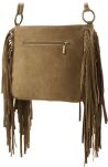 Dámská crossbody kabelka boho styl třásně semiš pravá kůže VERA PELLE - camel - 2