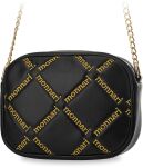 MONNARI dámská kabelka postbag malá elegantní kabelka s výšivkou loga prošívaná řetízkem přes rameno - černá - 2