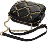 MONNARI dámská kabelka postbag malá elegantní kabelka s výšivkou loga prošívaná řetízkem přes rameno - černá - 3