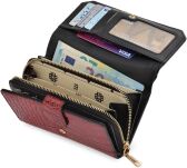 Dámská peněženka s klopou Monnari, peněženka na zip a cvok - bordová - 3