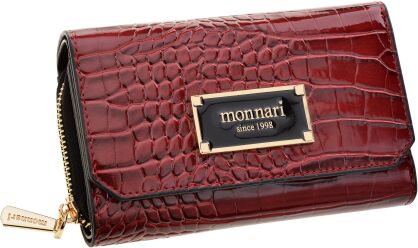 Dámská peněženka s klopou Monnari, peněženka na zip a cvok - bordová