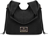 Monnari semišová dámská taška vak shopper volná matová kabelka 2v1 + crossbody - černá - 5