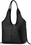 Monnari semišová dámská taška vak shopper volná matová kabelka 2v1 + crossbody - černá - 4