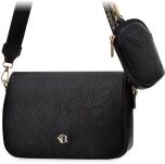 Dámská kabelka Rovicky 2 v 1 taška s popruhem přes rameno objemná taška + pouzdro na peněženku - černá - 5