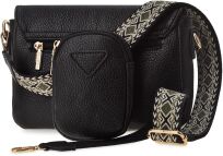 Dámská kabelka Rovicky 2 v 1 taška s popruhem přes rameno objemná taška + pouzdro na peněženku - černá - 3