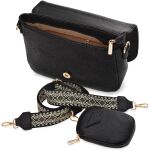 Dámská kabelka Rovicky 2 v 1 taška s popruhem přes rameno objemná taška + pouzdro na peněženku - černá - 4