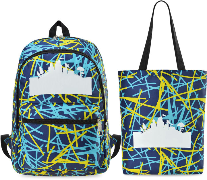 Studentský školní set batoh + shopper taška + penál - tmavě modrý