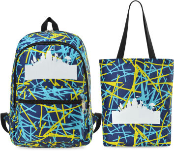Studentský školní set batoh + shopper taška + penál - tmavě modrý