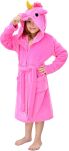 Hřejivý dětský župan kigurumi s kapucí – růžový jednorožec - 2
