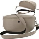 Peterson dámská kožená taška klasická elegantní ledvinka kabelka z přírodní kůže - béžová - 4