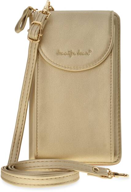 Jennifer jones malá dámská kabelka peněženka pouzdro na telefon 2v1 mini listonoška psaníčko - zlatá