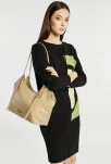 Monnari prostorná dámská kabelka velká taška vak shopper bag na rameno elegantní - béžová - 5