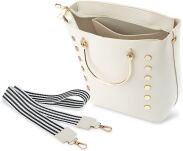 Měkký dámský kufřík kabelka se zdobeným úchytem a pásem – černý - 3