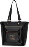 Monnari lakovaná aktovka elegantní dámská taška velká kabelka shopper pevná lodička - černá - 2