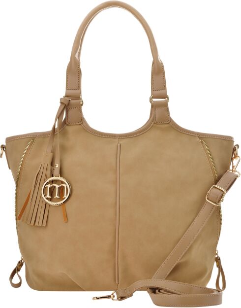 Monnari dámská taška shopper velká kabelka vak matný nubuk - béžová