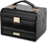 Šperkovnice monnari kosmetické pouzdro lakovaný hadí vzor - černá - 2