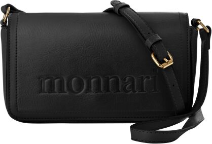 Dámská crossbody kabelka s klopou klasická s logem listonoška – černá