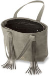Dámská kabelka shopper bag semiš s třásněmi - 5