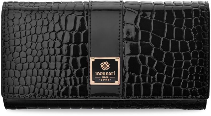 Monnari elegantní dámská peněženka s krokodýlím vzorem - černá