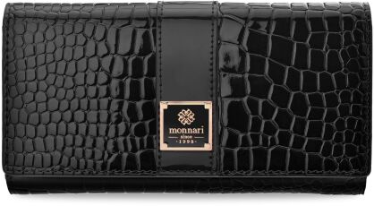 Monnari elegantní dámská peněženka s krokodýlím vzorem - černá