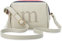 Dámská kabelka listonoška monnari přes rameno s barevným prošitím ažurovým logem a přívěškem s třásněmi - šedý - 2