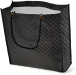 Prošívaná taška Monnari velká prostorná nákupní ekologická taška shopper s logem - černá - 3