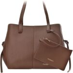 Dámská kabelka shopper Peterson XXL prostorná taška přes rameno s kapsičkou A4 eco kůže - hnědá - 4