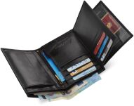 Pánská kožená peněženka Peterson s RFID ochranou a kapsou na mince – černá - 5