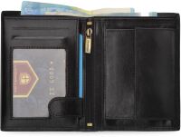 Pánská kožená peněženka Peterson s RFID ochranou a kapsou na mince – černá - 3