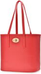 Klasická shopper kabelka přes rameno na zip - červená - 2