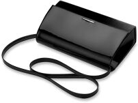 Krásná dámská listonoška psaníčkona rameno zpevněné dno černá lakovaná - 3