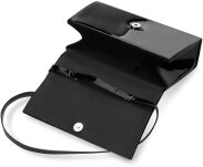Krásná dámská listonoška psaníčkona rameno zpevněné dno černá lakovaná - 4