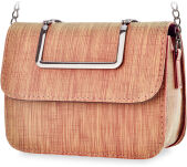 Elegantní malá pevnáí dámská kabelka  listonoška na řetízku – meruňková - 3