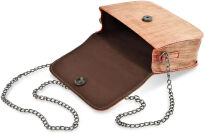 Elegantní malá pevnáí dámská kabelka  listonoška na řetízku – meruňková - 4