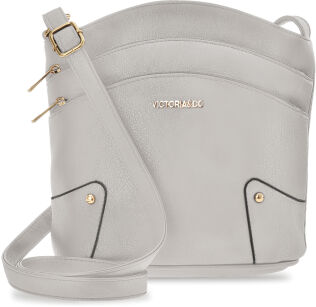 Prostorná městská dámská crossbody kabelka s kapsami – šedá