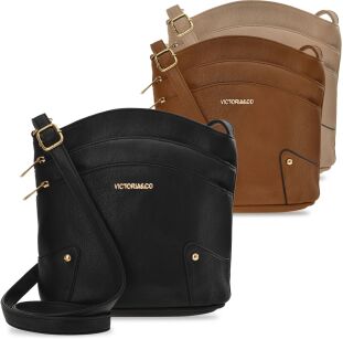 Prostorná městská dámská crossbody kabelka s kapsami – šedá