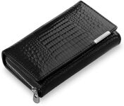 Elegantní lakovaná dámská peněženka - černá - 3