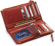 Dvoudílná barevná dámská peněženka visconti z přírodní kůže modrá - 4