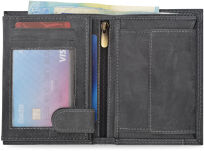 Prostorná pánská peněženka always wild robustní kožená skládací proti krádeži  - grafitová - 5