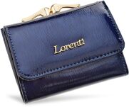 Lakovaná dámská peněženka lorenti  malá šikovná peněženka s retro zapínáním s opalizujícím vzorem rfid vzorem - kobaltová - 2