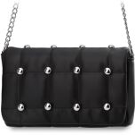 Femestage elegantní dámská malá kabelka s řetízkem a kamínky - černá - 4