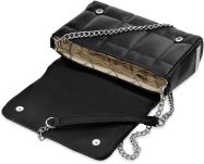 Femestage elegantní dámská malá kabelka s řetízkem a kamínky - černá - 3