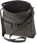 Velká listonoška objemná dámská taška z kapsami crossbody s dlouhým popruhem - grafitová - 3