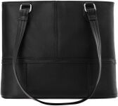 Victoria&Co velká dámská shopper kabelka dvoukomorová prostorná taška přes rameno ekokůže - černá - 5